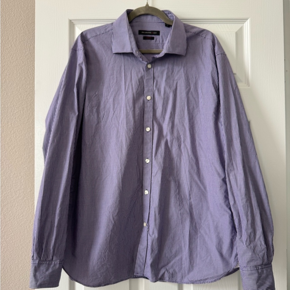 Men’s John Varvatos Button Down Dress Shirt slim fit size 17 sleeve 34/35